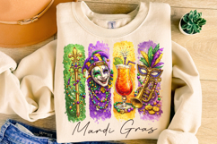 Mardi Gras Brushstroke PNG, Fleur De Lis PNG, King Cake PNG Product Image 1