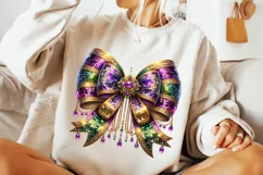Mardi Gras Coquette Bow PNG, Mardi Gras Sublimation, Bow PNG Product Image 2