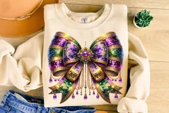 Mardi Gras Coquette Bow PNG, Mardi Gras Sublimation, Bow PNG Product Image 3
