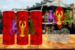 Mardi Gras Tumbler, Fleur de Lis, Crayfish 20oz Tumbler Product Image 1