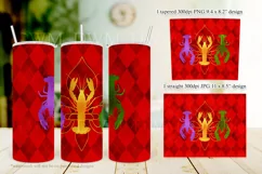 Mardi Gras Tumbler, Fleur de Lis, Crayfish 20oz Tumbler Product Image 2