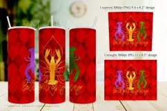Mardi Gras Tumbler, Let's Get Cray Cray 20oz Skinny Tumbler Product Image 2