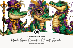 Mardi Gras Crocodile Clipart Png Product Image 1