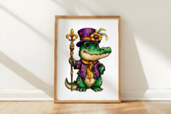 Mardi Gras Crocodile Clipart Png Product Image 3