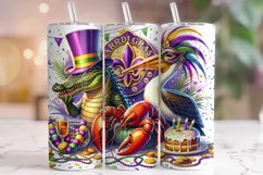 Mardi Gras Crawfish Tumbler Wrap, Mardi Gras Tumbler PNG Product Image 1