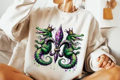 Mardi Gras Crocodile PNG, Mardi Gras Sublimation, Mardi Gras Product Image 1