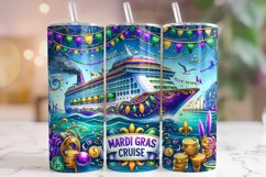 Mardi Gras Cruise Tumbler Wrap, Mardi Gras Tumbler PNG Product Image 1