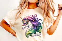 Mardi Gras Unicorn PNG, Mardi Gras Sublimation, Mardi Gras Product Image 1