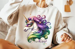 Mardi Gras Unicorn PNG, Mardi Gras Sublimation, Mardi Gras Product Image 2