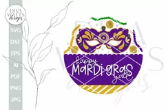 Happy Mardi Gras Y'all SVG Mardi Gras Door Hanger SVG Product Image 2