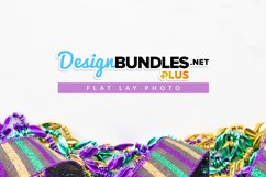 Mardi Gras Decorative Beads and Bow | Flat Lay Photo Product Image 1