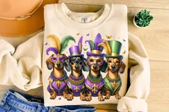 Mardi Gras Dogs PNG, Mardi Gras Dachshund Sublimation PNG Product Image 3