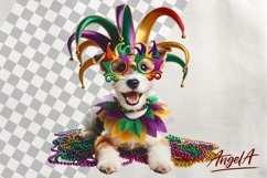Mardi Gras dog clipart / funny dog, Russell terrier clipart Product Image 1
