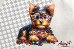 Mardi Gras dog clipart / funny dog, Yorkshire terrier PNG Product Image 1