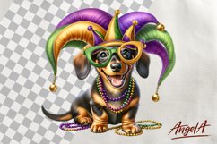 Mardi Gras clipart / funny Dachshund clipart PNG Product Image 1