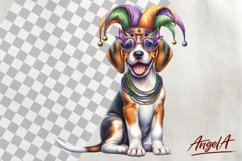 Mardi Gras clipart / funny dog Beagle clipart PNG Product Image 1