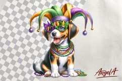 Mardi Gras clipart / funny Beagle dog clipart PNG Product Image 1