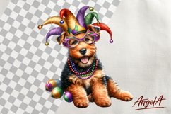 Mardi Gras clipart PNG / funny dog clipart Airedale Product Image 1