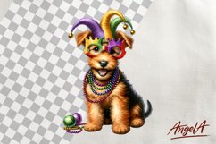Mardi Gras clipart PNG / funny dog clipart Airedale Product Image 1