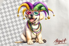 Mardi Gras clipart, dog clipart Labrador retriever puppy Product Image 1