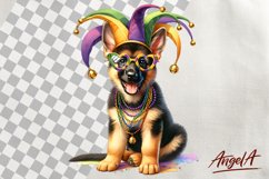 Mardi Gras clipart, dog clipart German Shepherd clipart Product Image 1
