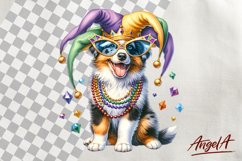 Mardi Gras clipart, dog clipart Australian Shepherd clipart Product Image 1