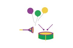 Mardi Gras Drums SVG Cut File Product Image 1
