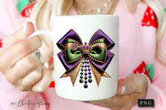Mardi Gras Coquette Bow PNG | Mardi Gras Png Product Image 2
