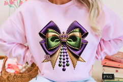 Mardi Gras Coquette Bow PNG | Mardi Gras Png Product Image 10