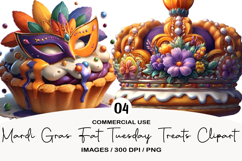 Mardi Gras Fat Tuesday Treats Clipart Product Image 1