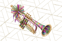 Mardi Gras Street Parade Clipart with Masks Feathers PNG Product Image 3