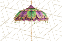 Mardi Gras Street Parade Clipart with Masks Feathers PNG Product Image 5