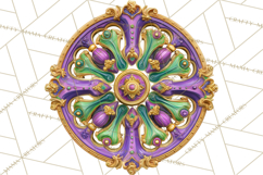 Mardi Gras Street Parade Clipart with Masks Feathers PNG Product Image 3