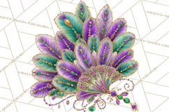Mardi Gras Street Parade Clipart with Masks Feathers PNG Product Image 4