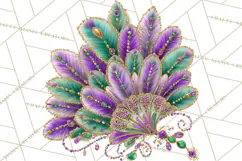 Mardi Gras Street Parade Clipart with Masks Feathers PNG Product Image 4