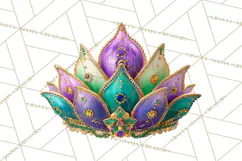 Mardi Gras Street Parade Clipart with Masks Feathers PNG Product Image 2