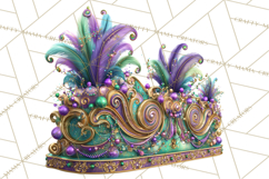 Mardi Gras Street Parade Clipart with Masks Feathers PNG Product Image 5