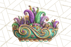 Mardi Gras Street Parade Clipart with Masks Feathers PNG Product Image 2