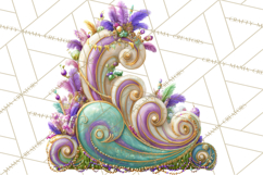 Mardi Gras Street Parade Clipart with Masks Feathers PNG Product Image 3