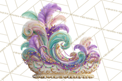 Mardi Gras Street Parade Clipart with Masks Feathers PNG Product Image 2