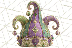 Mardi Gras Street Parade Clipart with Masks Feathers PNG Product Image 3