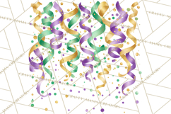 Mardi Gras Street Parade Clipart with Masks Feathers PNG Product Image 3