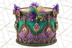 Mardi Gras Street Parade Clipart with Masks Feathers PNG Product Image 3
