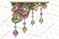 Mardi Gras Street Parade Clipart with Masks Feathers PNG Product Image 2