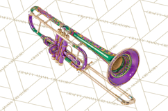 Mardi Gras Street Parade Clipart with Masks Feathers PNG Product Image 4