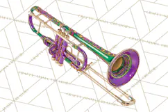 Mardi Gras Street Parade Clipart with Masks Feathers PNG Product Image 4