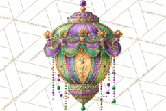 Mardi Gras Street Parade Clipart with Masks Feathers PNG Product Image 2