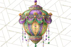 Mardi Gras Street Parade Clipart with Masks Feathers PNG Product Image 2