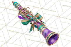 Mardi Gras Street Parade Clipart with Masks Feathers PNG Product Image 3