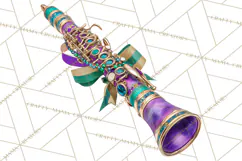 Mardi Gras Street Parade Clipart with Masks Feathers PNG Product Image 3